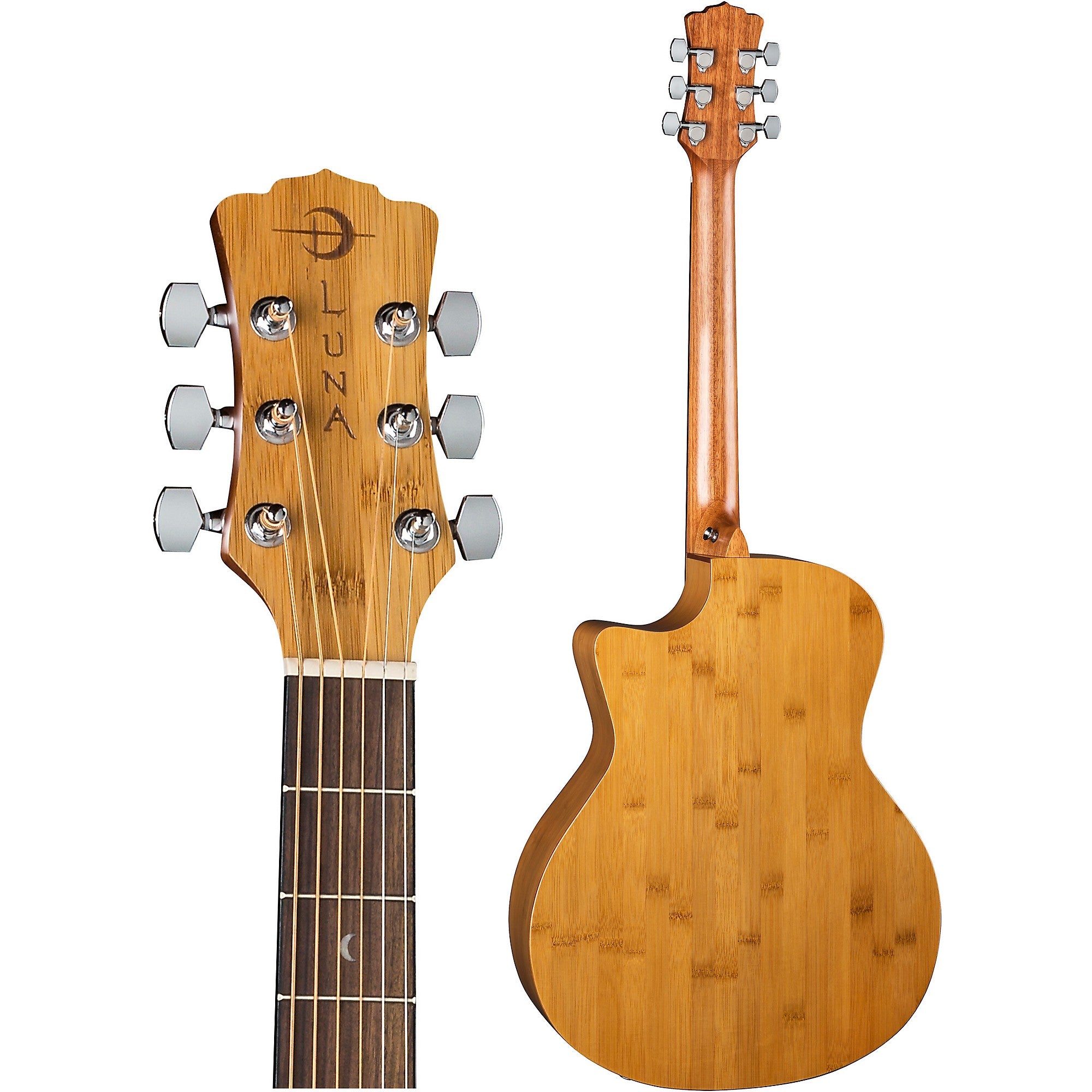 Luna Woodland Bamboo Grand Auditorium Acoustic-Electric Guitar Natural
