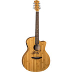 Luna Woodland Bamboo Grand Auditorium Acoustic-Electric Guitar Natural
