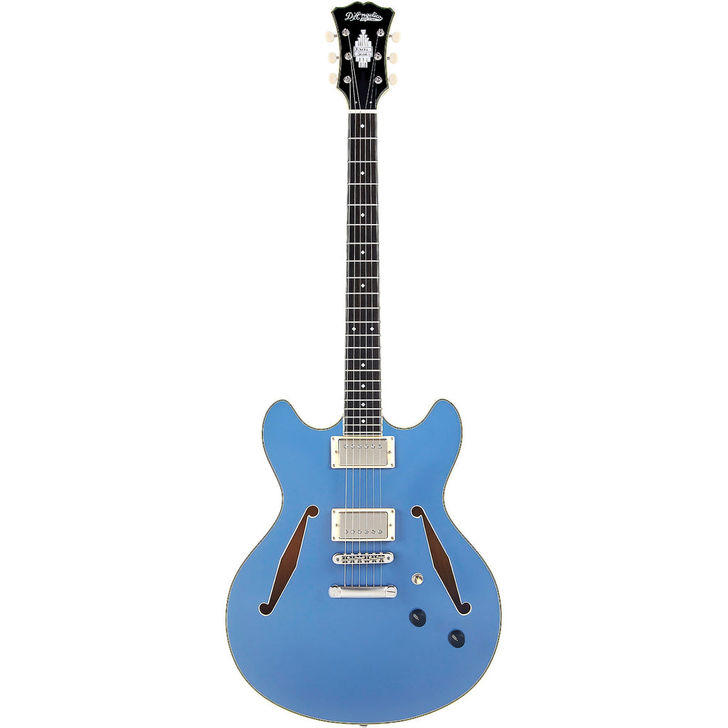 D'Angelico Excel DC Tour Semi-Hollow Electric Guitar With Supro Bolt Bucker Pickups and Stopbar Tailpiece Slate Blue