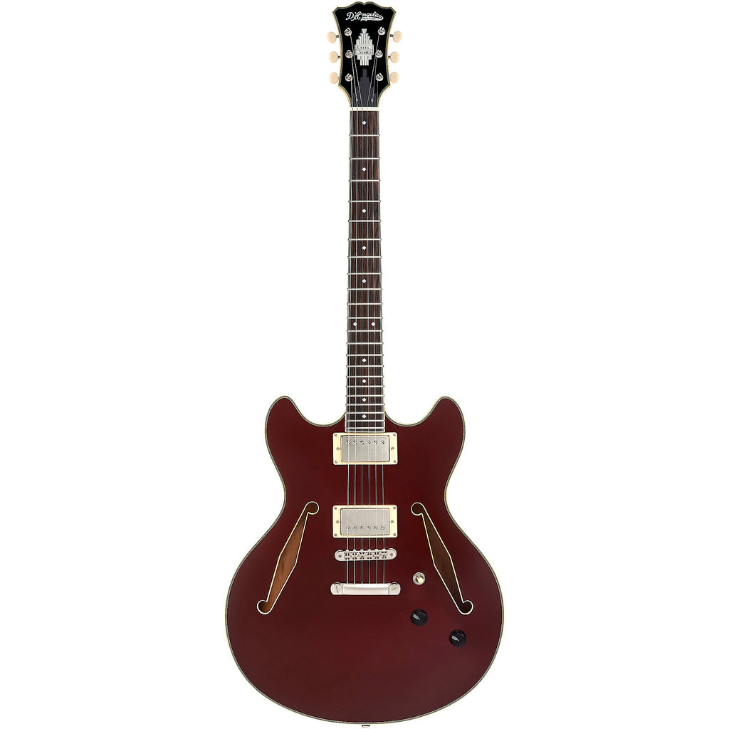 D'Angelico Excel DC Tour Semi-Hollow Electric Guitar With Supro Bolt Bucker Pickups and Stopbar Tailpiece Solid Wine