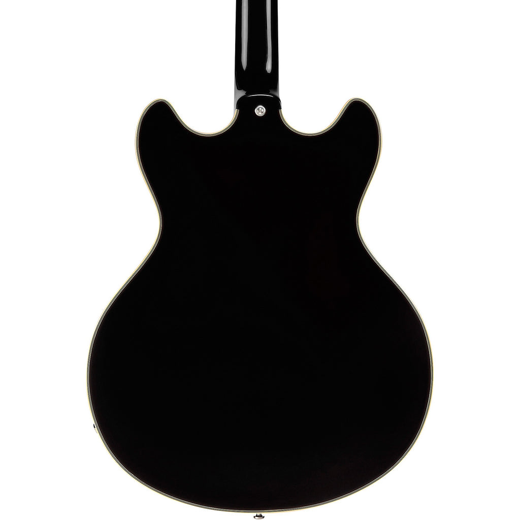 D'Angelico Excel DC Tour Semi-Hollow Electric Guitar With Supro Bolt Bucker Pickups and Stopbar Tailpiece Solid Black