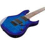 Ibanez GRG7221QA 7-String Electric Guitar Transparent Blue Burst