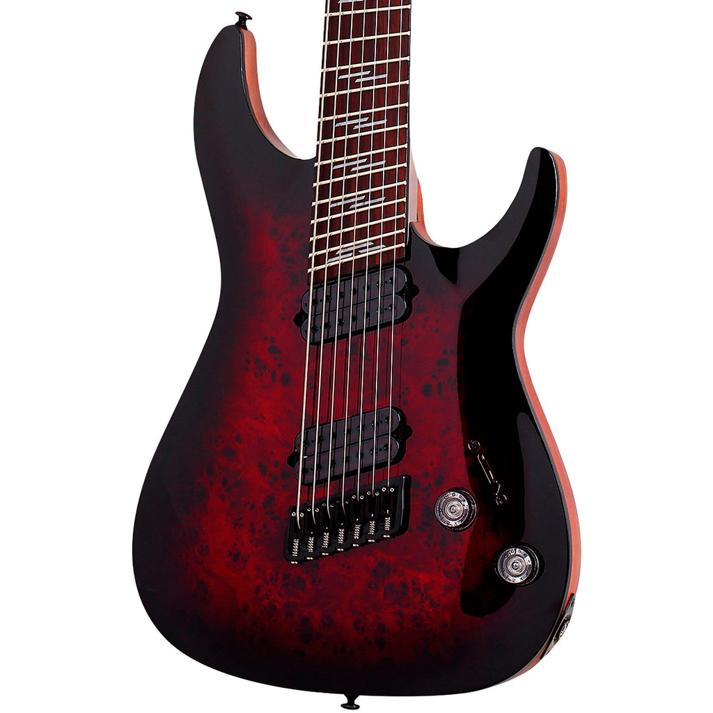 Schecter Guitar Research Omen Elite-7 MS Electric Guitar Black Cherry Burst
