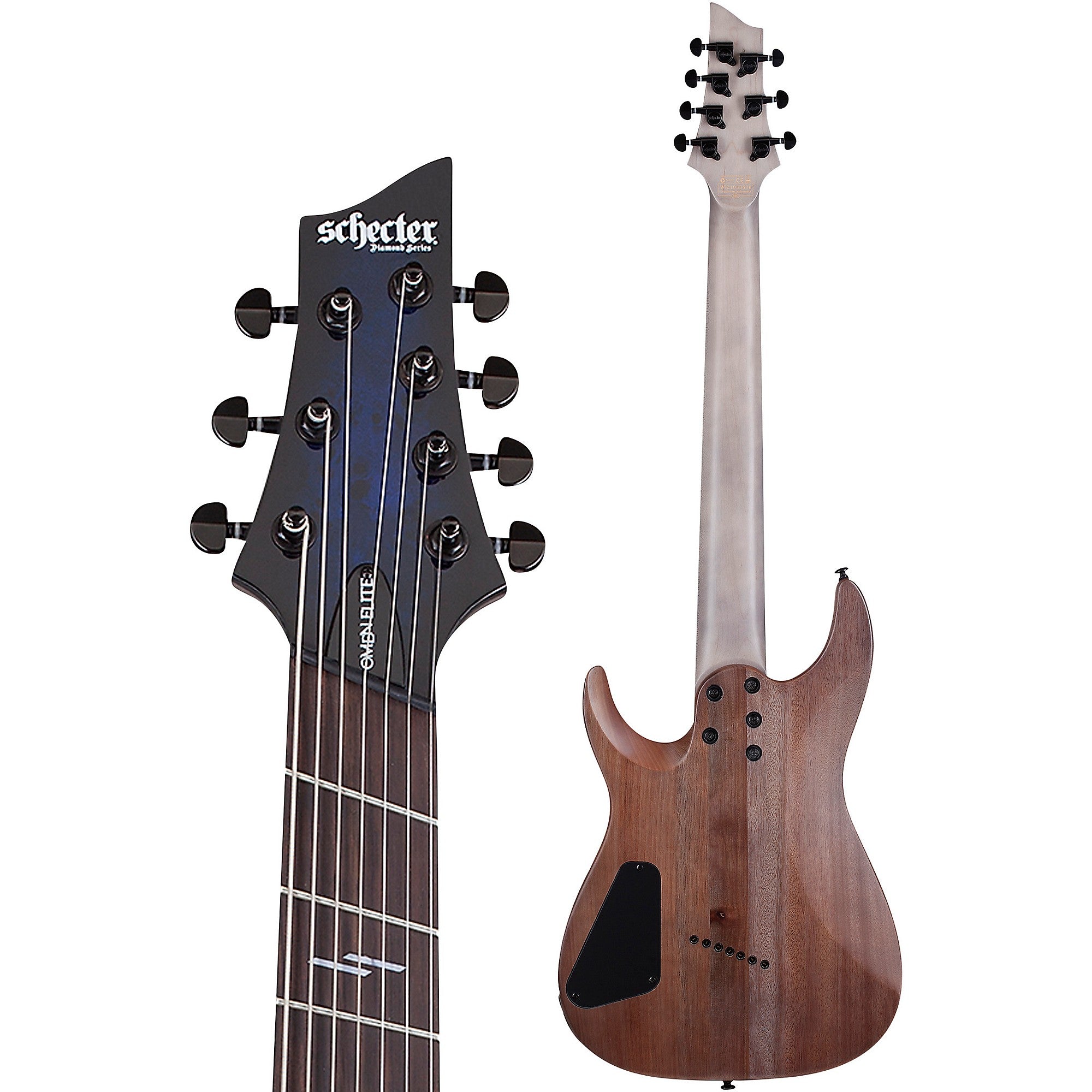 Schecter Guitar Research Omen Elite-7 MS Electric Guitar See-Thru Blue Burst