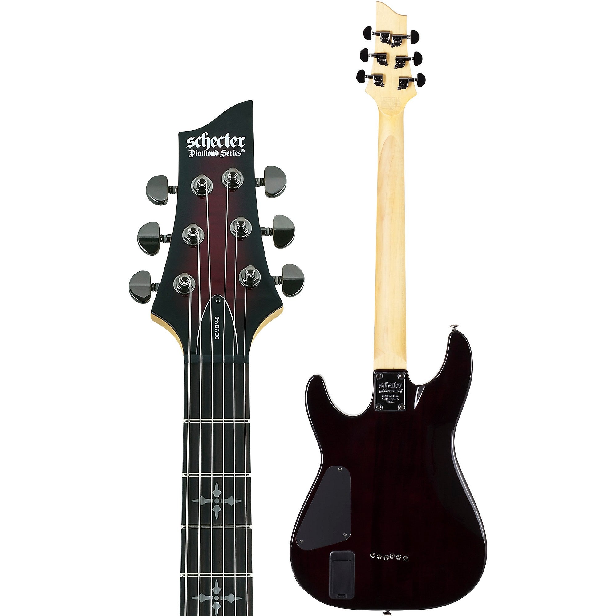 Schecter Guitar Research Demon-6 Electric Guitar Crimson Red Burst