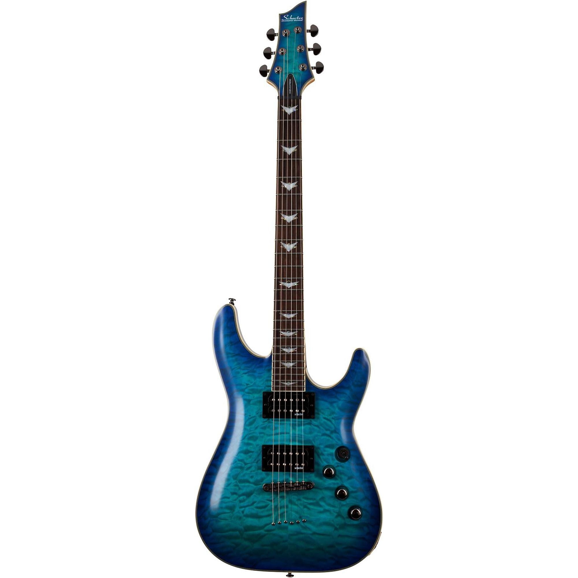 Schecter Guitar Research Omen Extreme-6 Electric Guitar Ocean Blue Burst