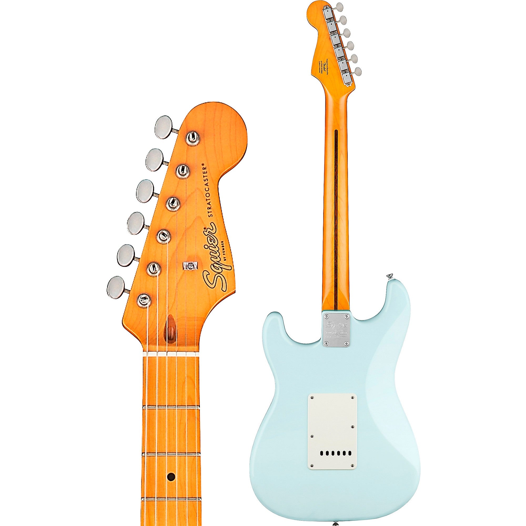 Squier 40th Anniversary Stratocaster Vintage Edition Electric Guitar Satin Sonic Blue