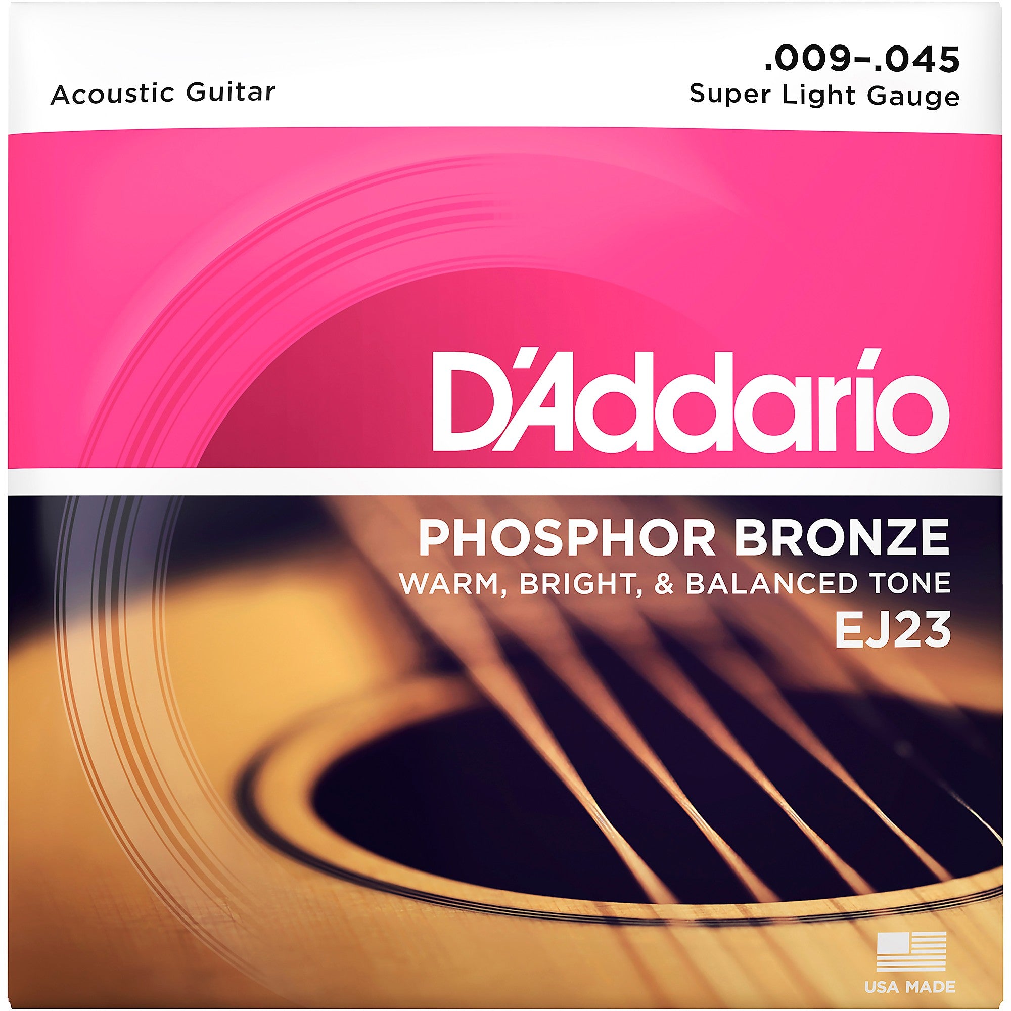 D'Addario EJ23 Phosphor Bronze Super Light Acoustic Guitar Strings 09 - 45