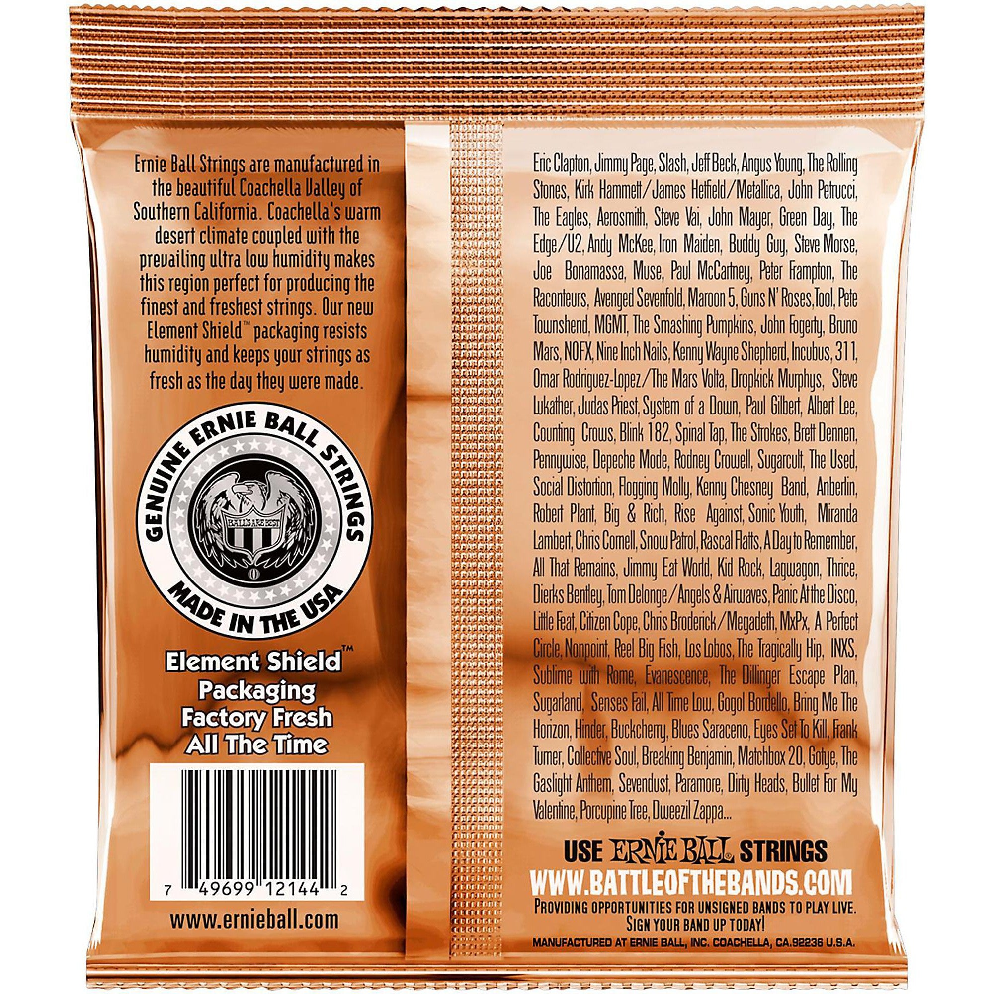 Ernie Ball 2144 Earthwood Phosphor Bronze Medium Acoustic Guitar Strings