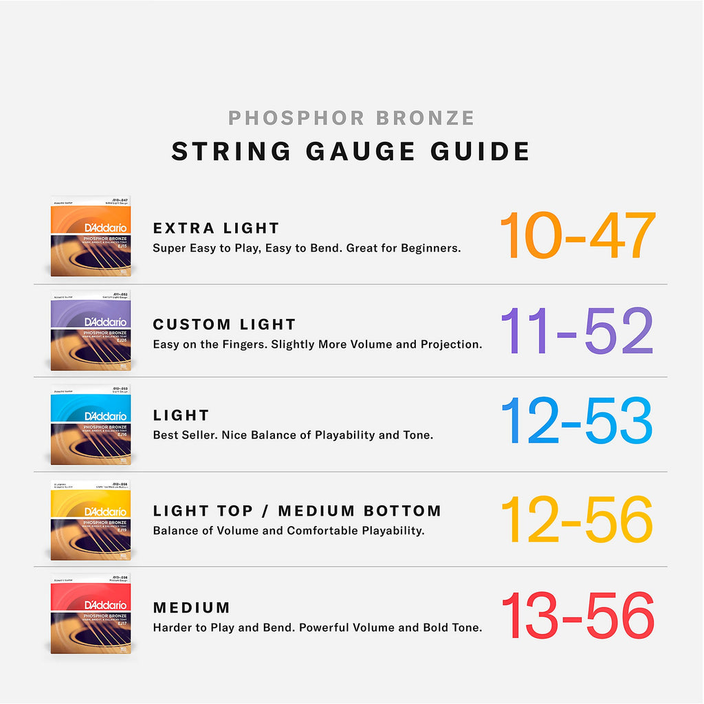 D'Addario EJ19 Phosphor Bronze Bluegrass Medium Light Acoustic Guitar Strings