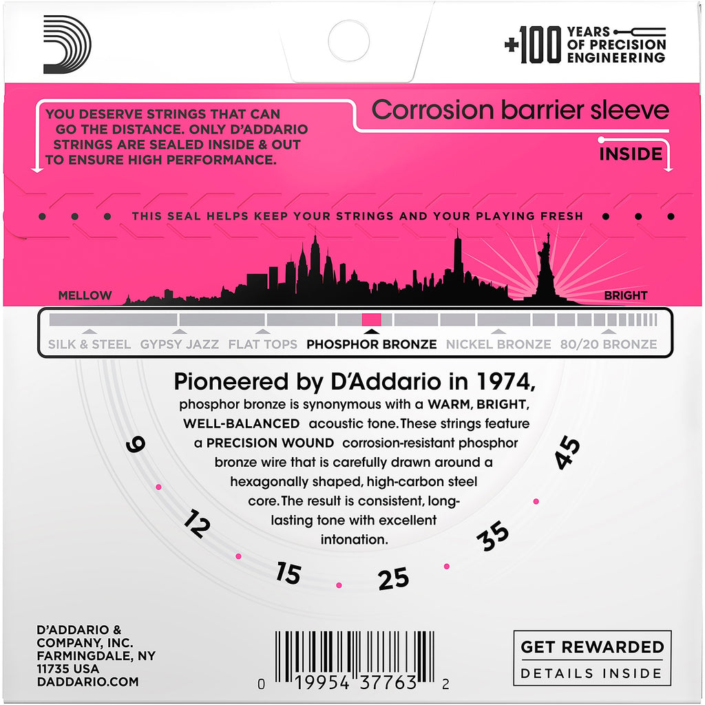 D'Addario EJ23 Phosphor Bronze Super Light Acoustic Guitar Strings 09 - 45