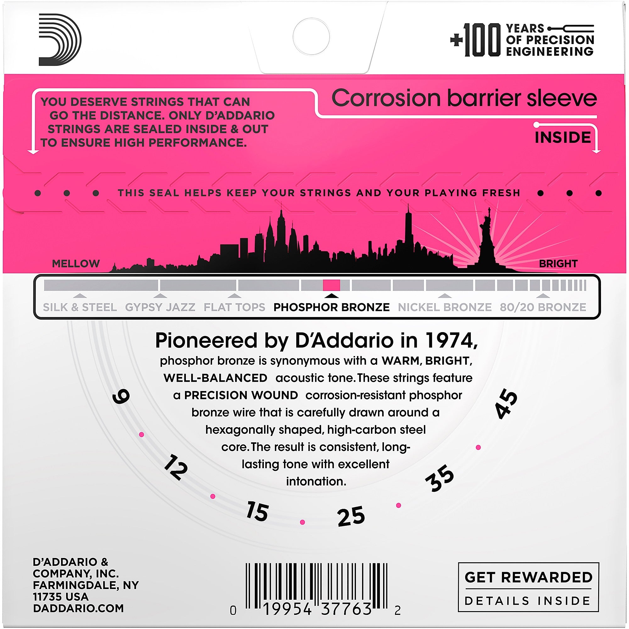 D'Addario EJ23 Phosphor Bronze Super Light Acoustic Guitar Strings 09 - 45