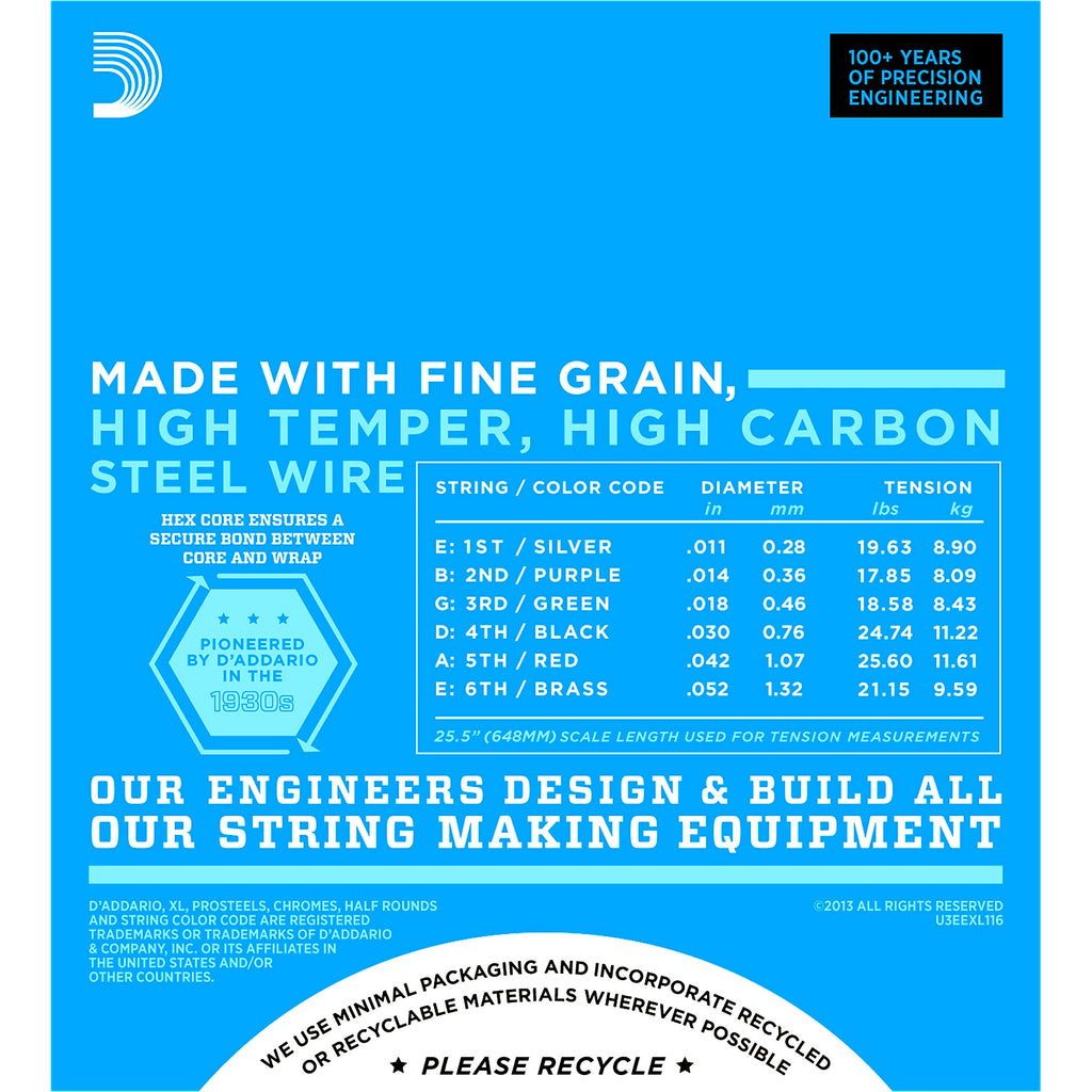 D'Addario EXL116 XL Electric Guitar Strings Medium Top/Heavy Bottom