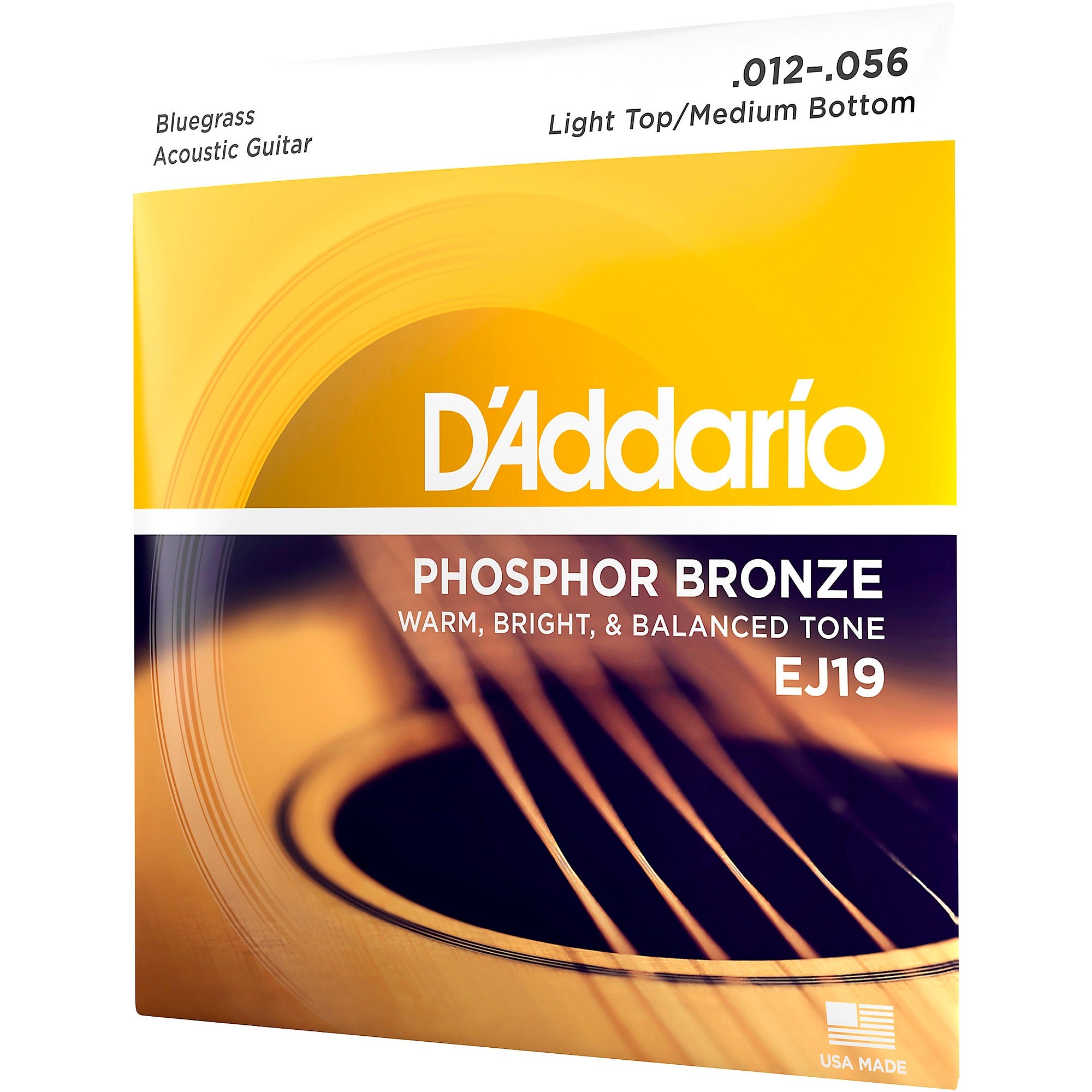 D'Addario EJ19 Phosphor Bronze Bluegrass Medium Light Acoustic Guitar Strings