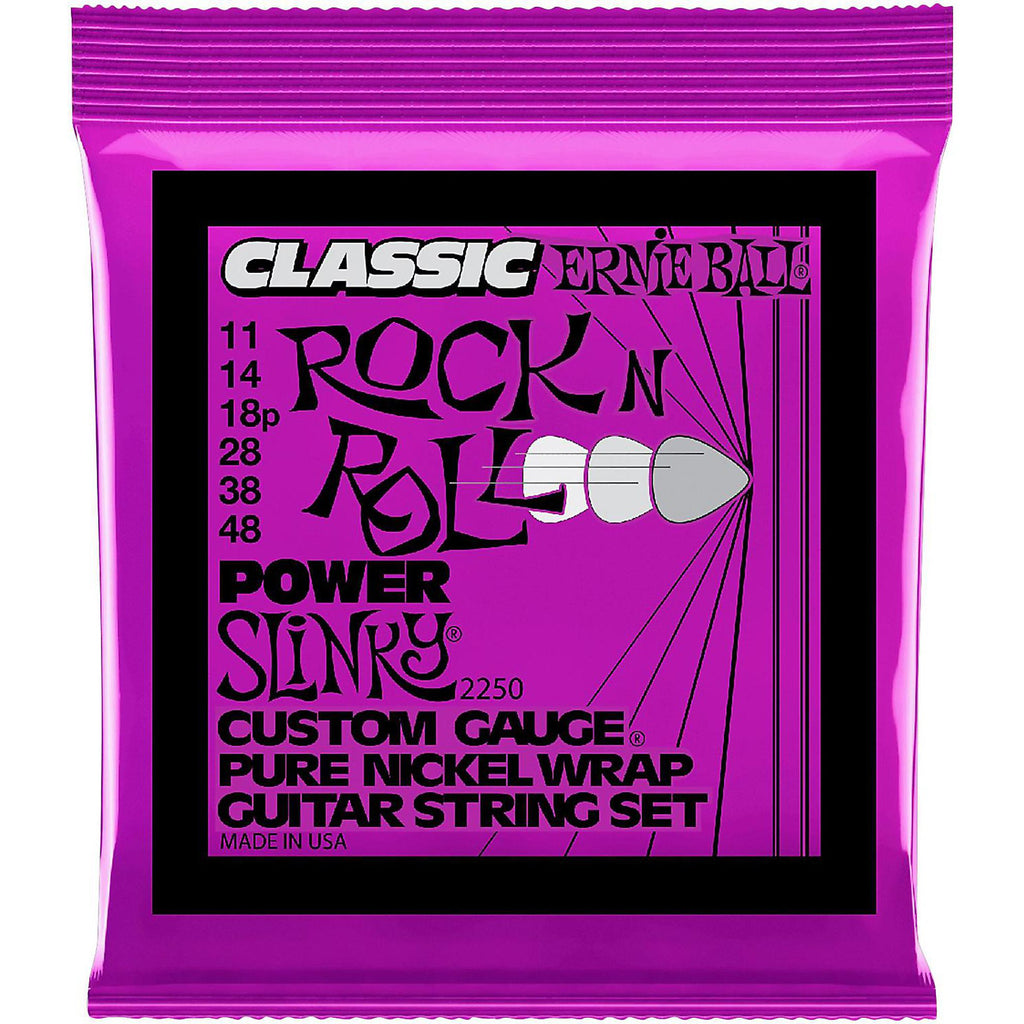 Ernie Ball P02250 Classic Pure Nickel Power Slinky Electric Guitar Strings 11-48
