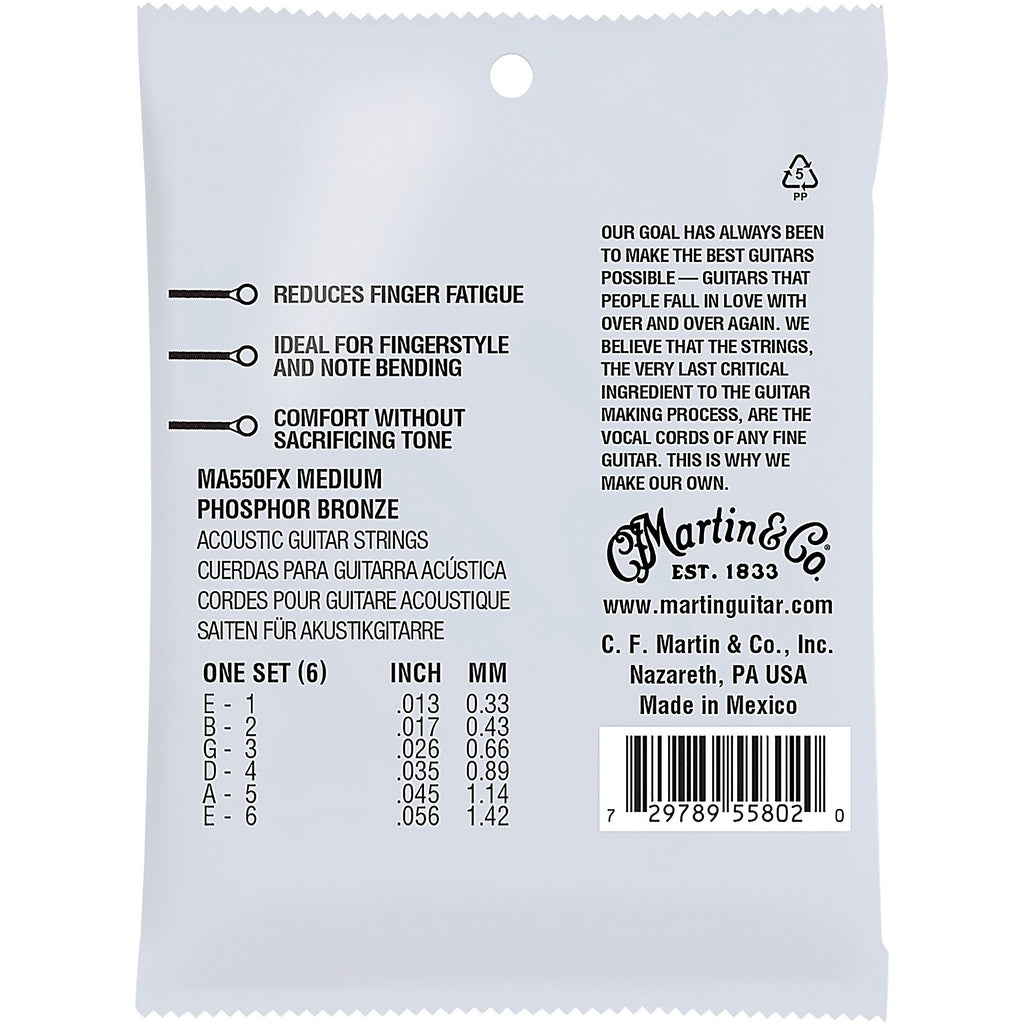 Martin MA500FX Authentic Acoustic Flexible Core Phosphor Bronze Medium Guitar Strings