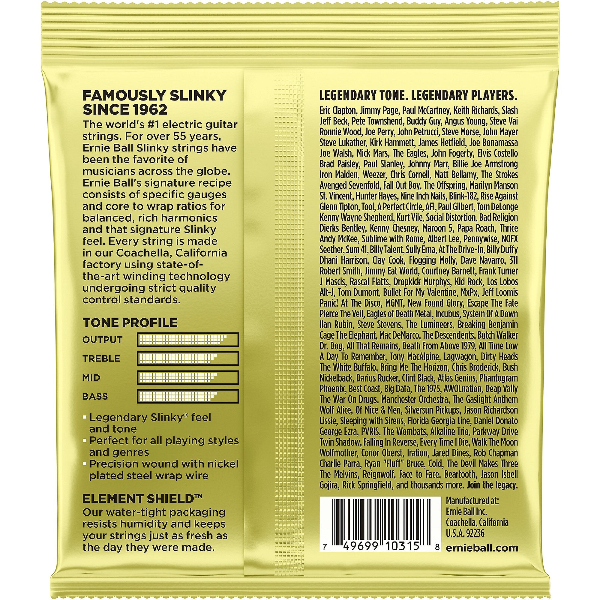 Ernie Ball Mammoth Slinky Nickel Wound Electric Guitar Strings, Gauge 12 - 62