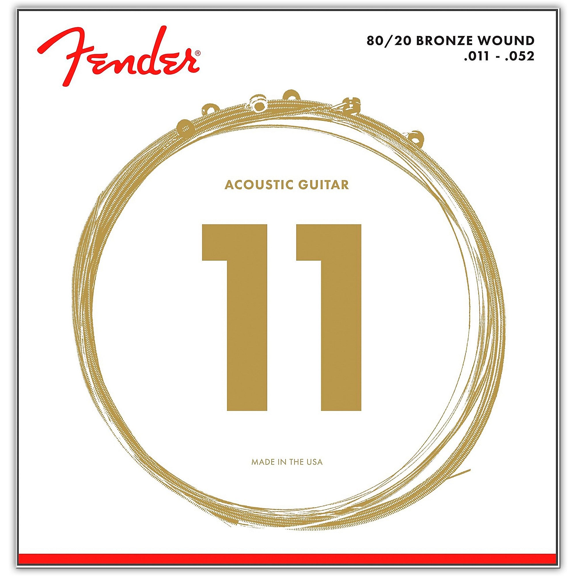 Fender 70CL 80/20 Bronze Acoustic Strings - Custom Light