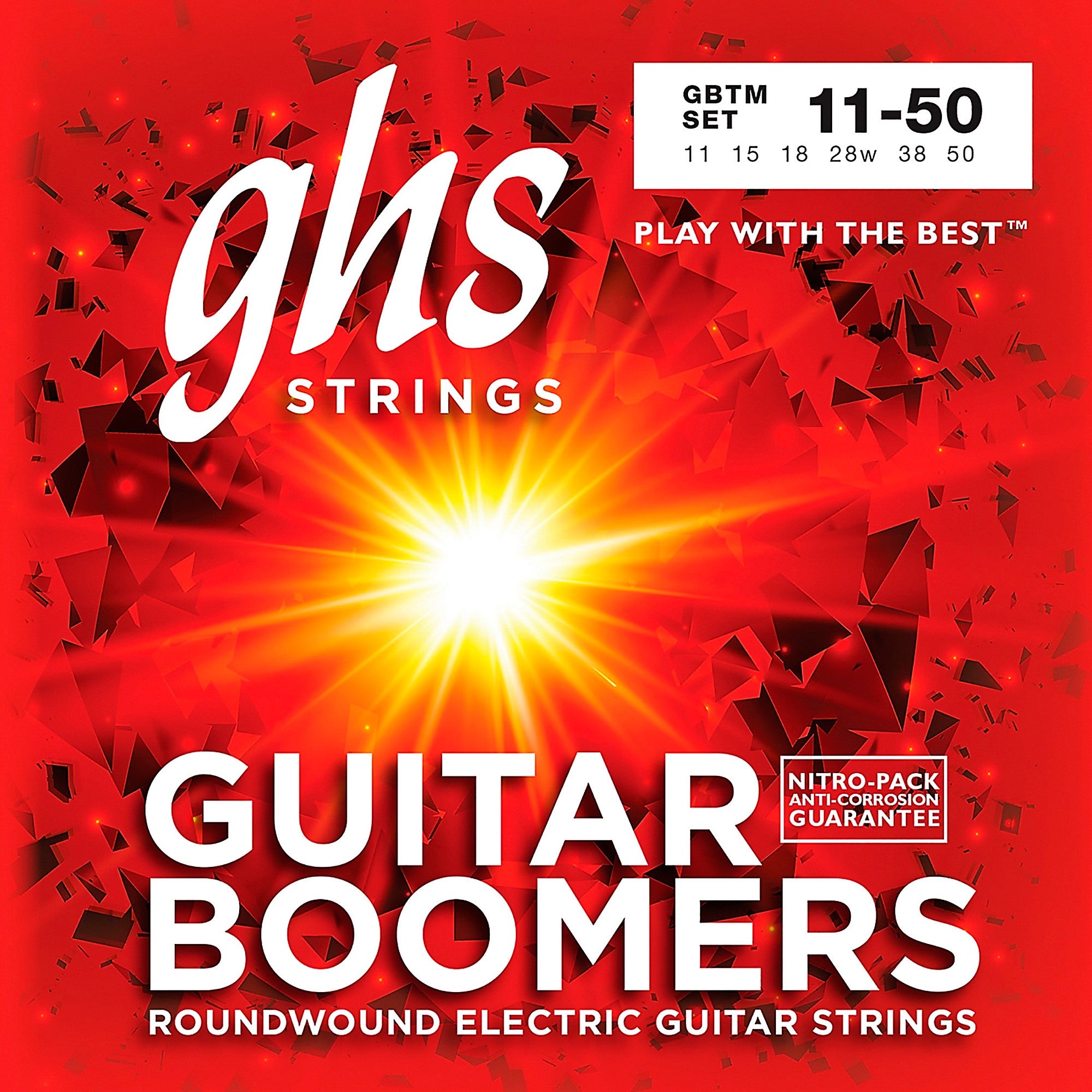 GHS Boomer Electric Guitar Strings Medium (11-50) with (28-D) and (38-A)
