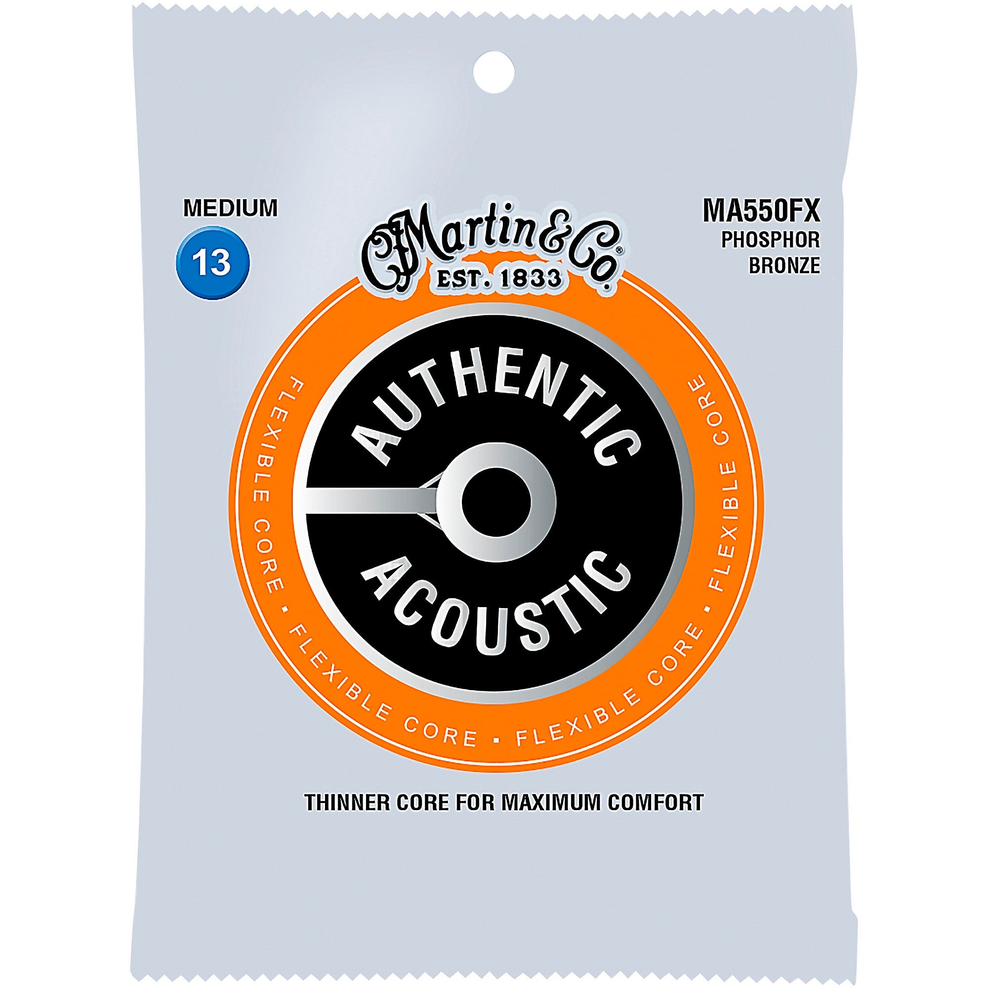Martin MA500FX Authentic Acoustic Flexible Core Phosphor Bronze Medium Guitar Strings