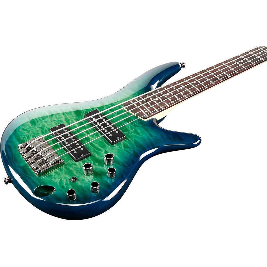 Ibanez SR405EQM Quilted Maple 5-String Electric Bass Guitar Surreal Blue Burst Gloss