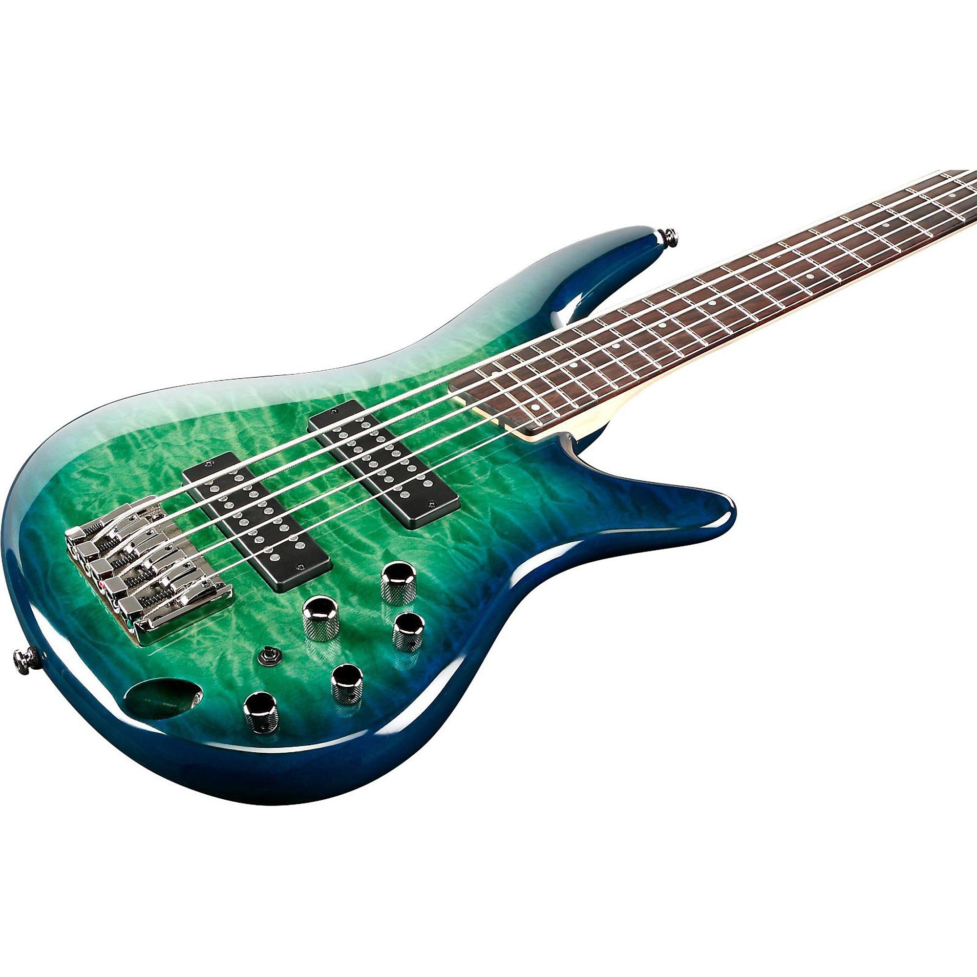 Ibanez SR405EQM Quilted Maple 5-String Electric Bass Guitar Surreal Blue Burst Gloss