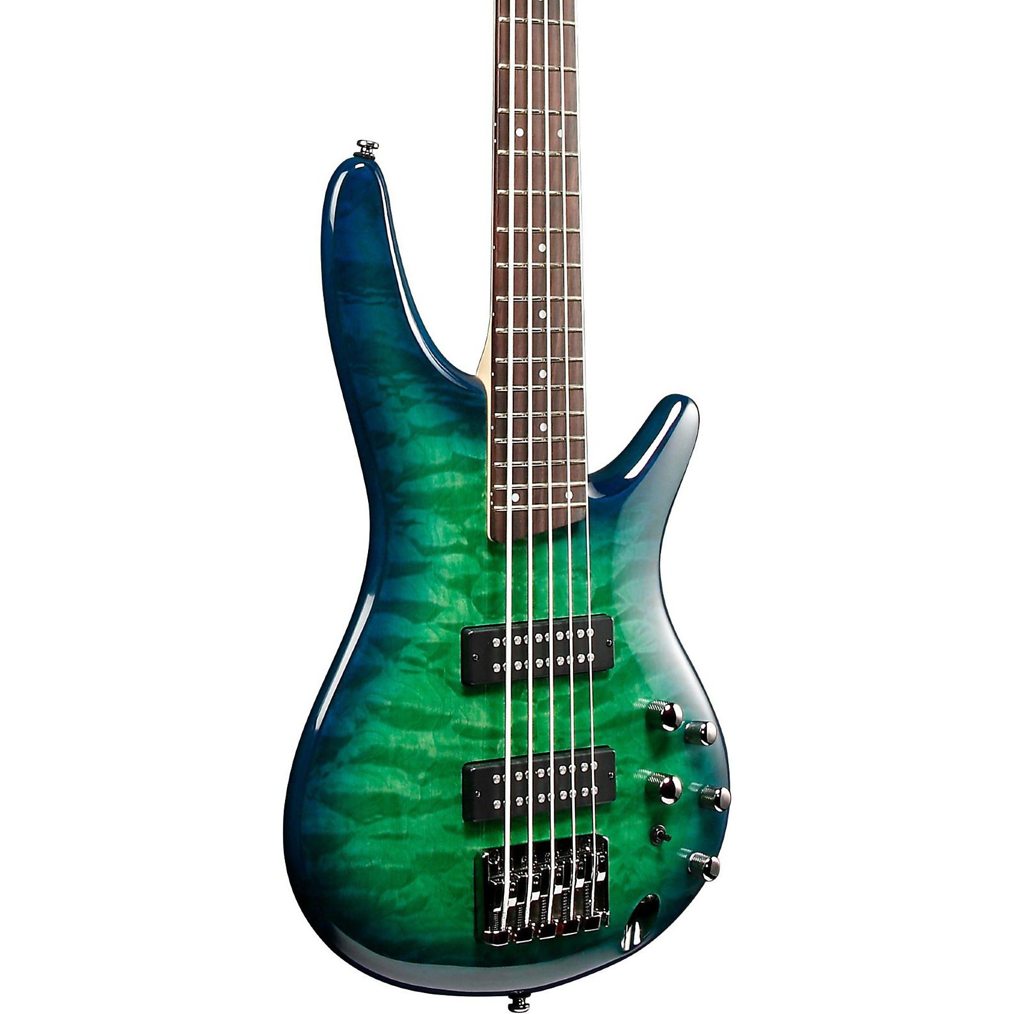 Ibanez SR405EQM Quilted Maple 5-String Electric Bass Guitar Surreal Blue Burst Gloss