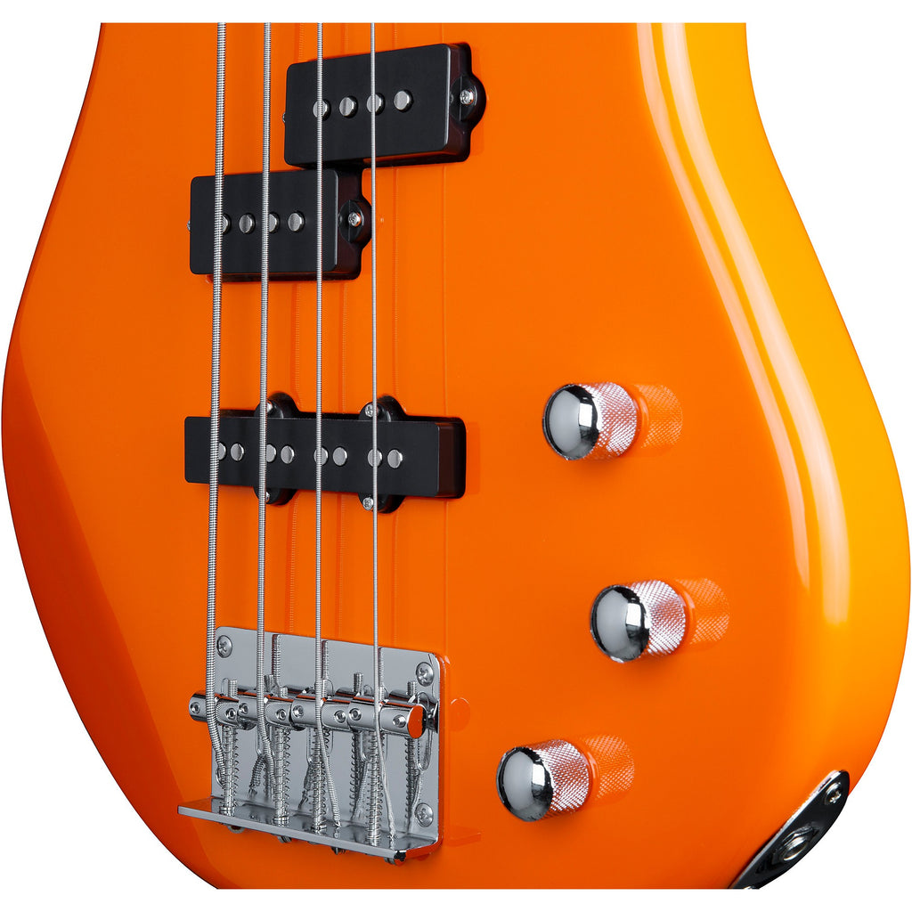Mitchell MB100 Short-Scale Solidbody Electric Bass Guitar Orange