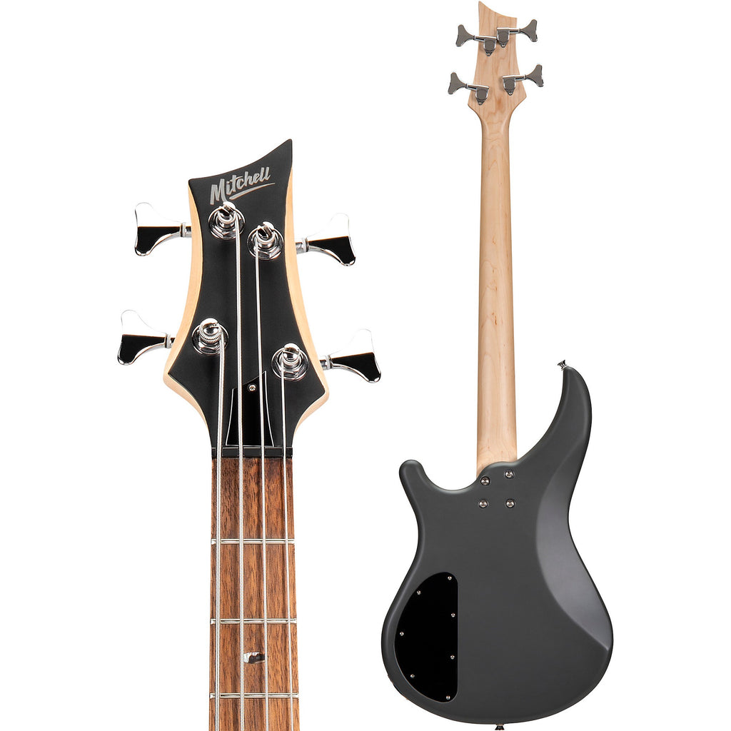 Mitchell MB100 Short-Scale Solidbody Electric Bass Guitar Charcoal Satin