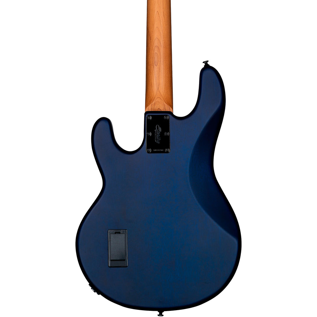 Sterling by Music Man StingRay Ray34 Burl Top Rosewood Fingerboard Electric Bass Neptune Blue Satin