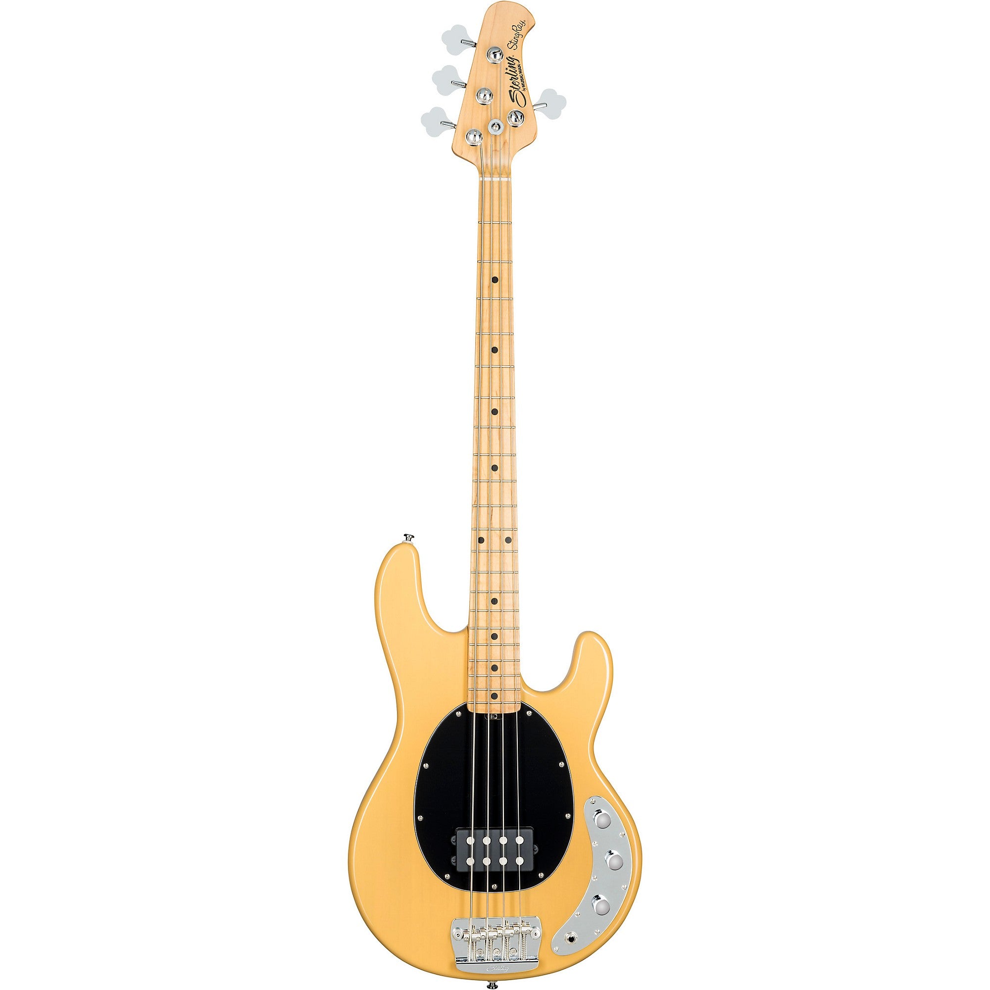 Sterling by Music Man StingRay Classic Ray24 Maple Fingerboard Electric Bass Butterscotch Black Pickguard
