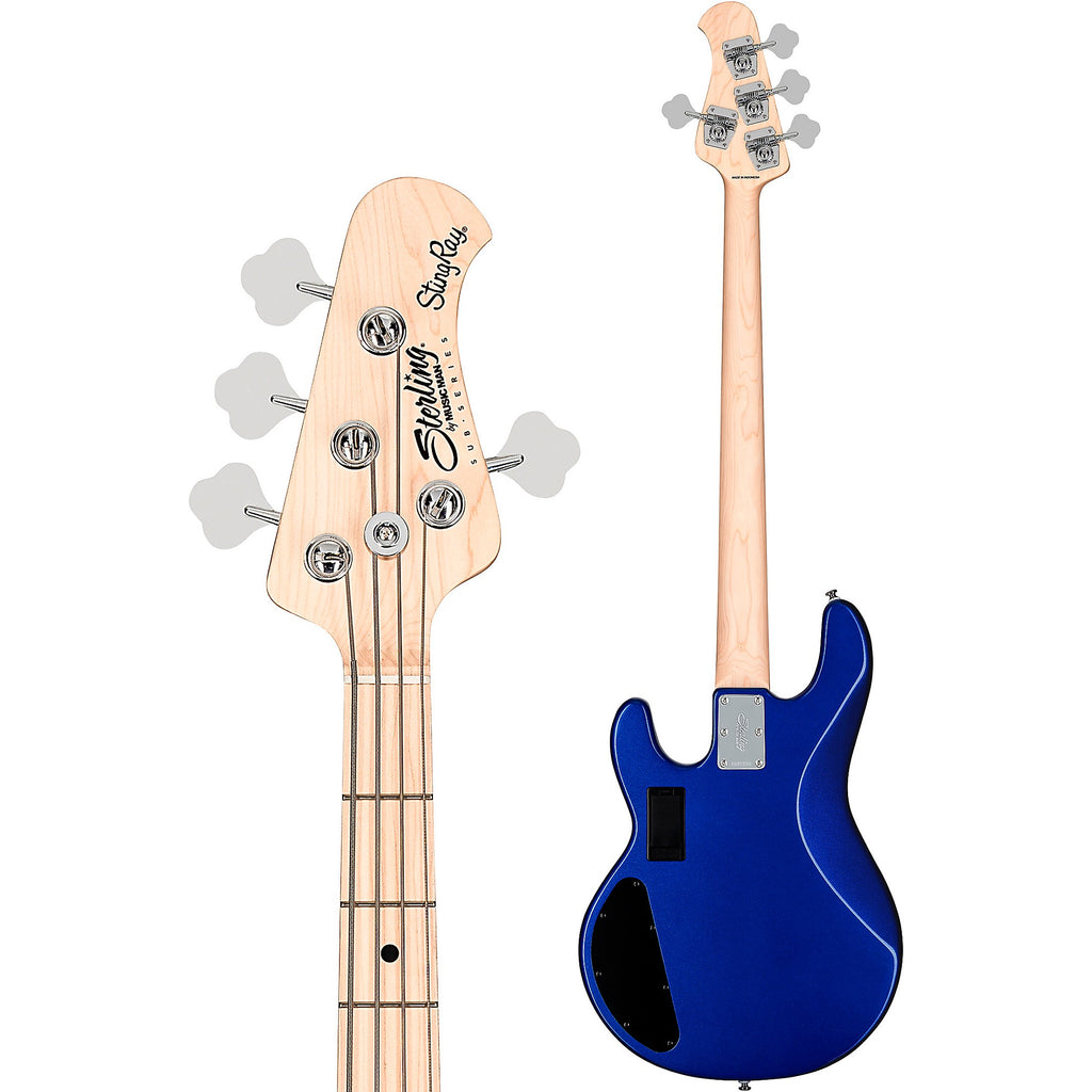 Sterling by Music Man StingRay Ray4HH Maple Fingerboard Electric Bass Cobra Blue