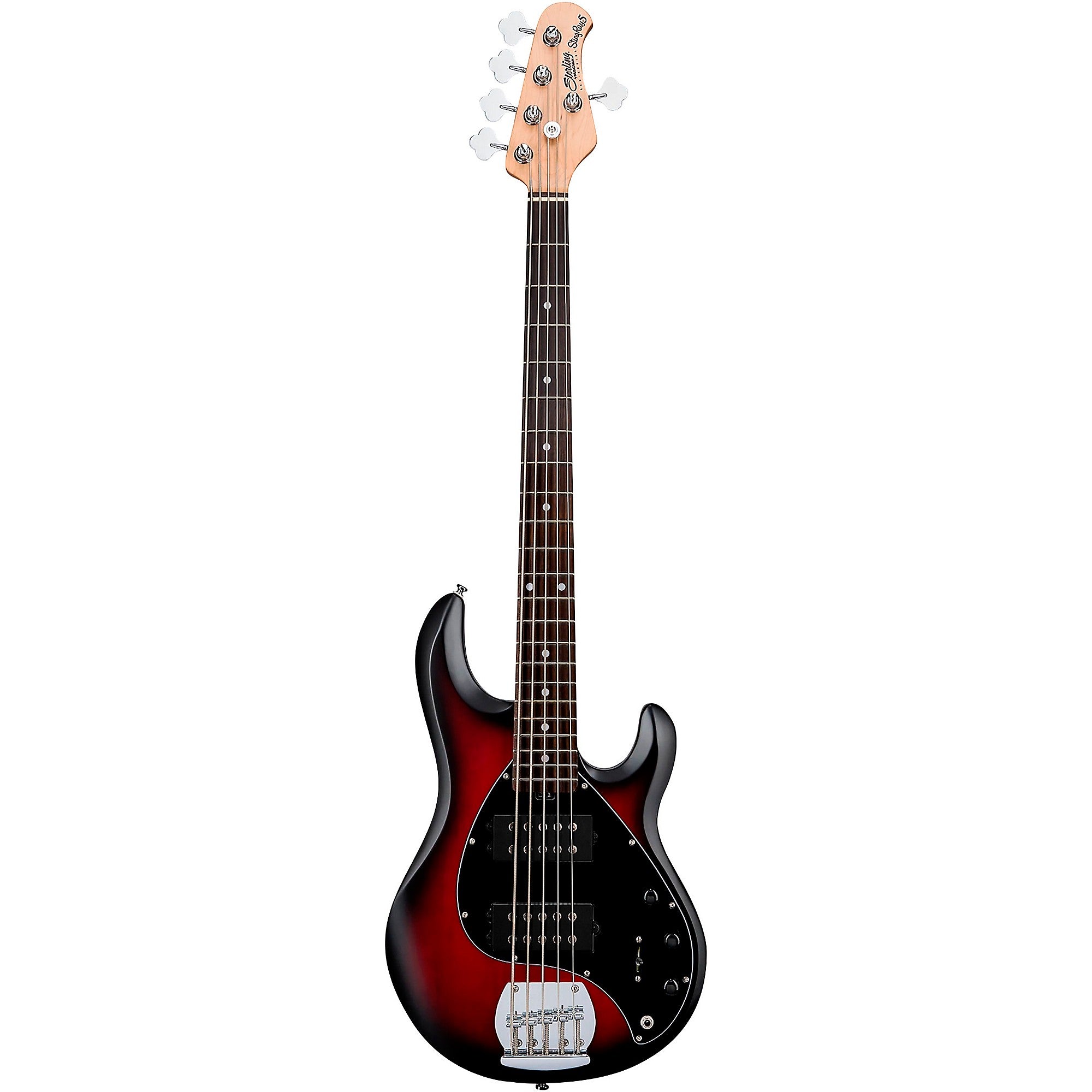 Sterling by Music Man StingRay Ray5HH Limited-Edition 5-String Bass Guitar Ruby Red Burst Satin