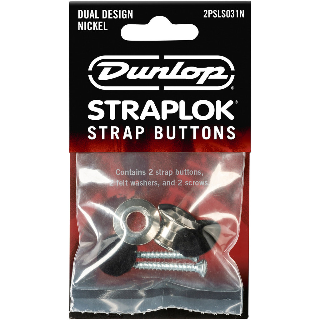 Dunlop STRAPLOK DUAL DESIGN STRAP BUTTON SET - NICKEL - 2/SET