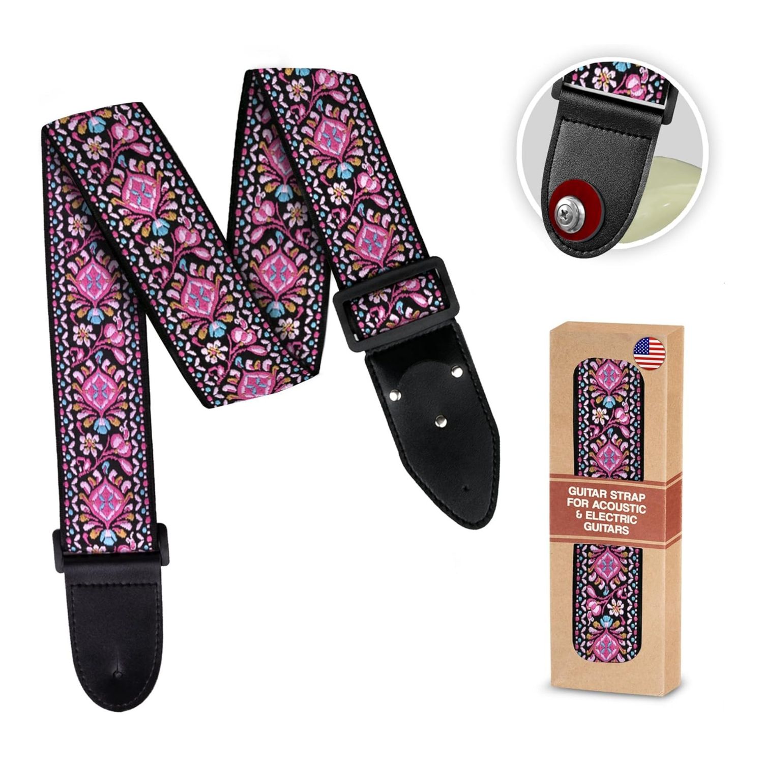 LW Essentials® Basic Woven / Embroidered Jacquard Guitar Strap