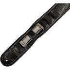 Kyser Leather Guitar Strap With Capo-Keeper Black 2 in.