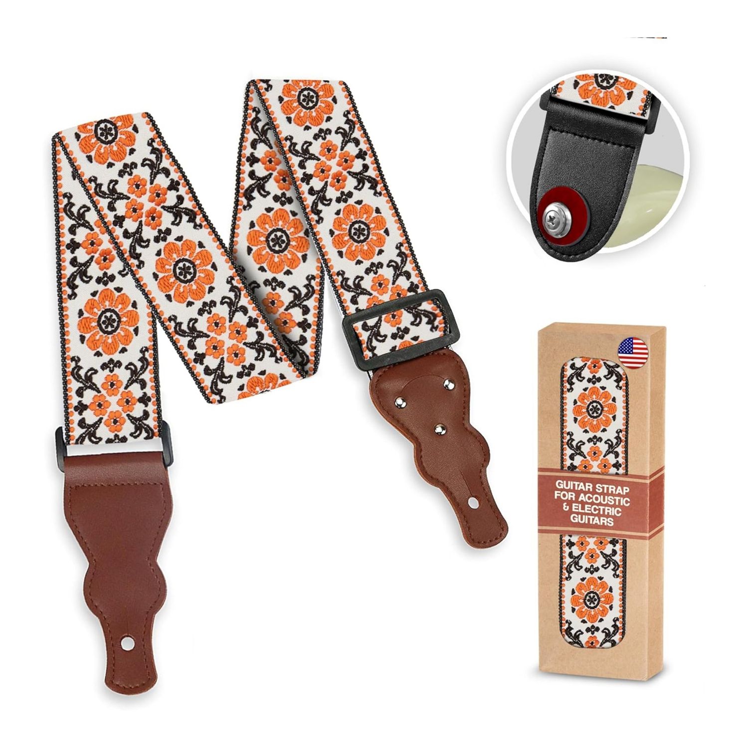 LW Essentials® Basic Woven / Embroidered Jacquard Guitar Strap