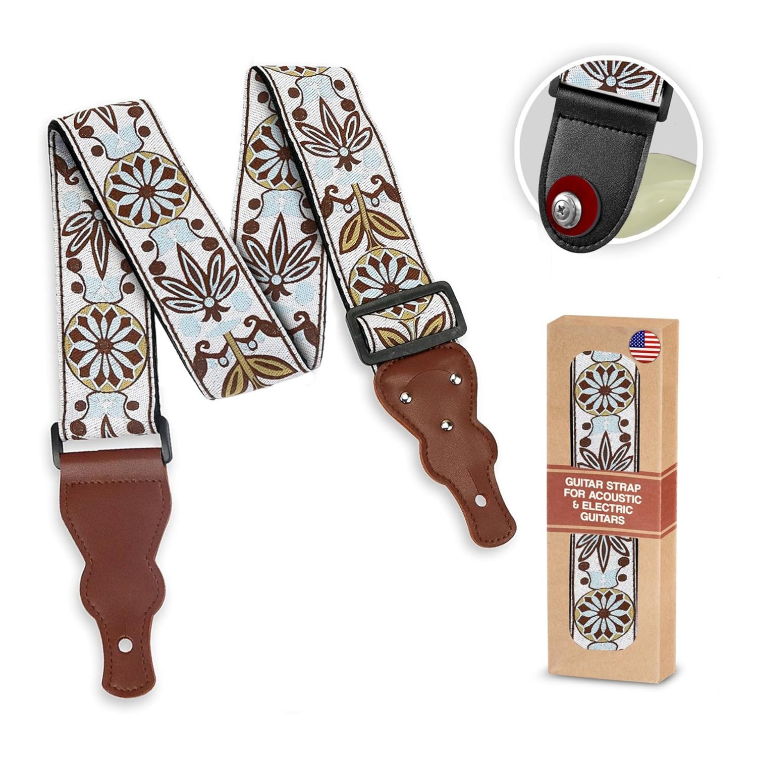 LW Essentials® Basic Woven / Embroidered Jacquard Guitar Strap