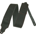 Franklin Strap 3-inch Black Leather Guitar Strap with Red Stitching