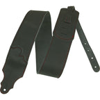 Franklin Strap 3-inch Black Leather Guitar Strap with Red Stitching