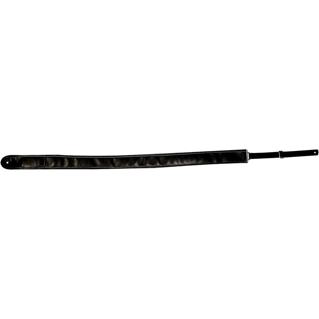 Kyser Leather Guitar Strap With Capo-Keeper Black 2 in.