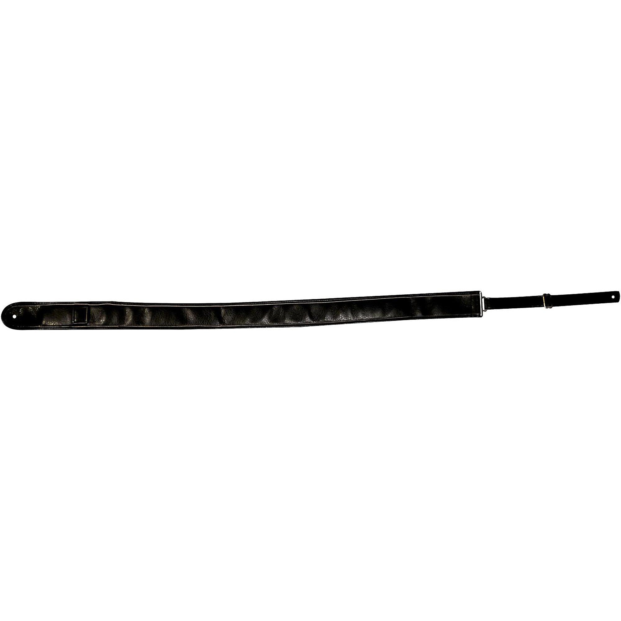 Kyser Leather Guitar Strap With Capo-Keeper Black 2 in.