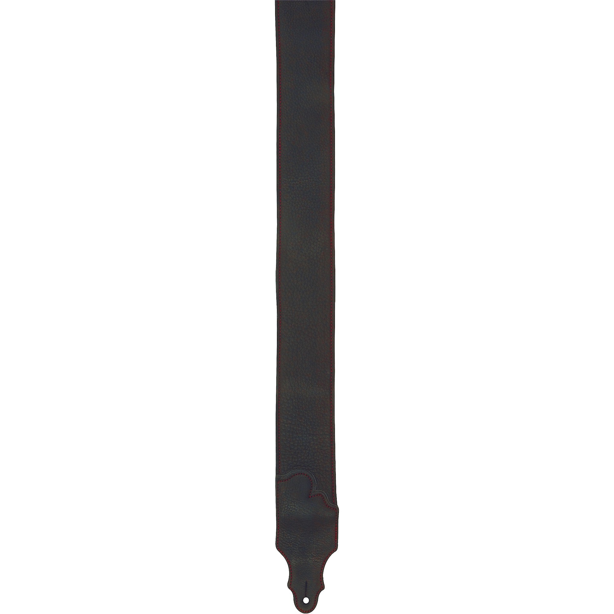 Franklin Strap 3-inch Black Leather Guitar Strap with Red Stitching