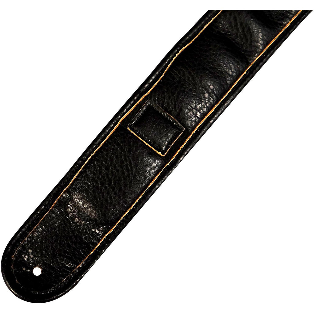 Kyser Leather Guitar Strap With Capo-Keeper Black 2 in.