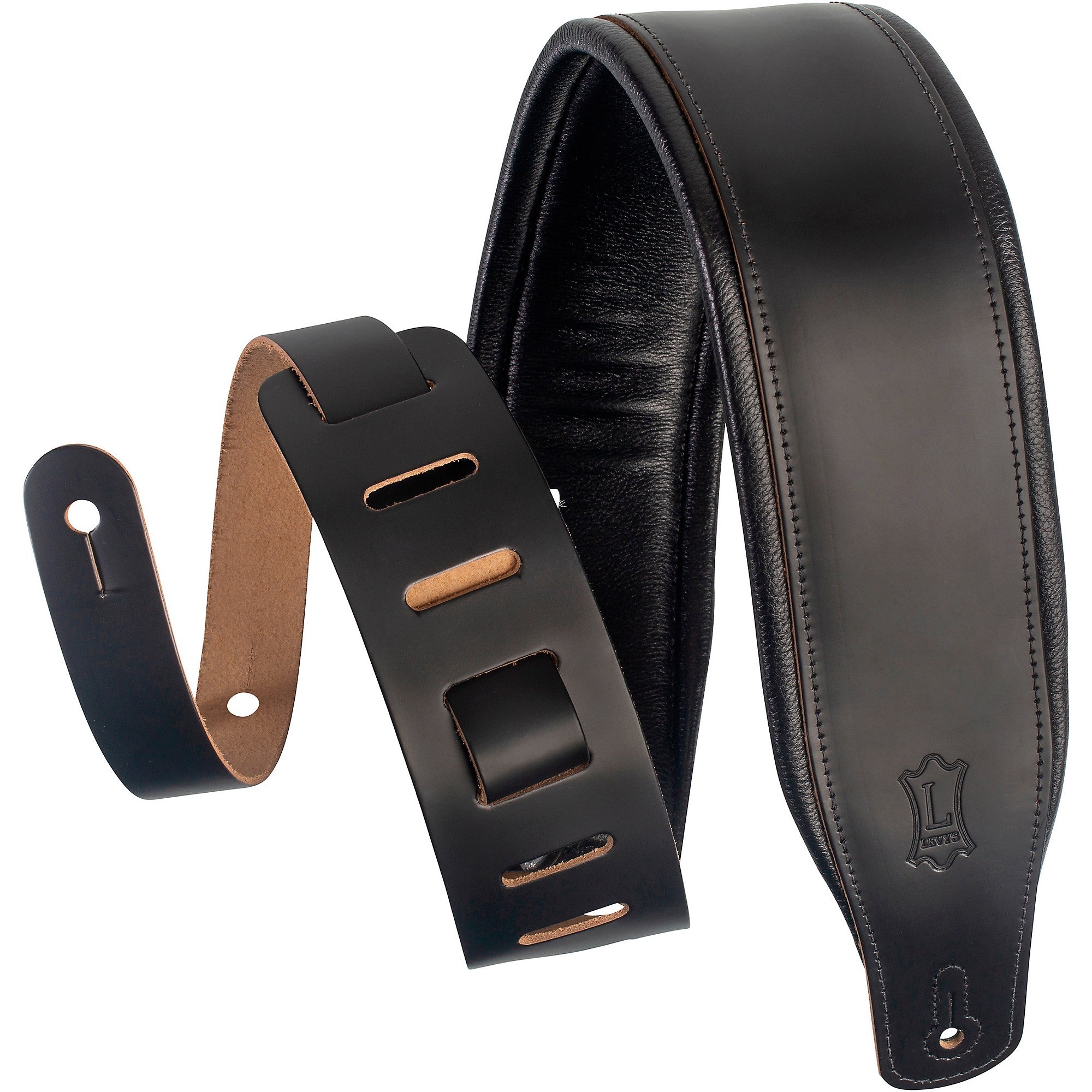 Levy's M26PD 3-inch Wide Top Grain Leather Guitar Strap