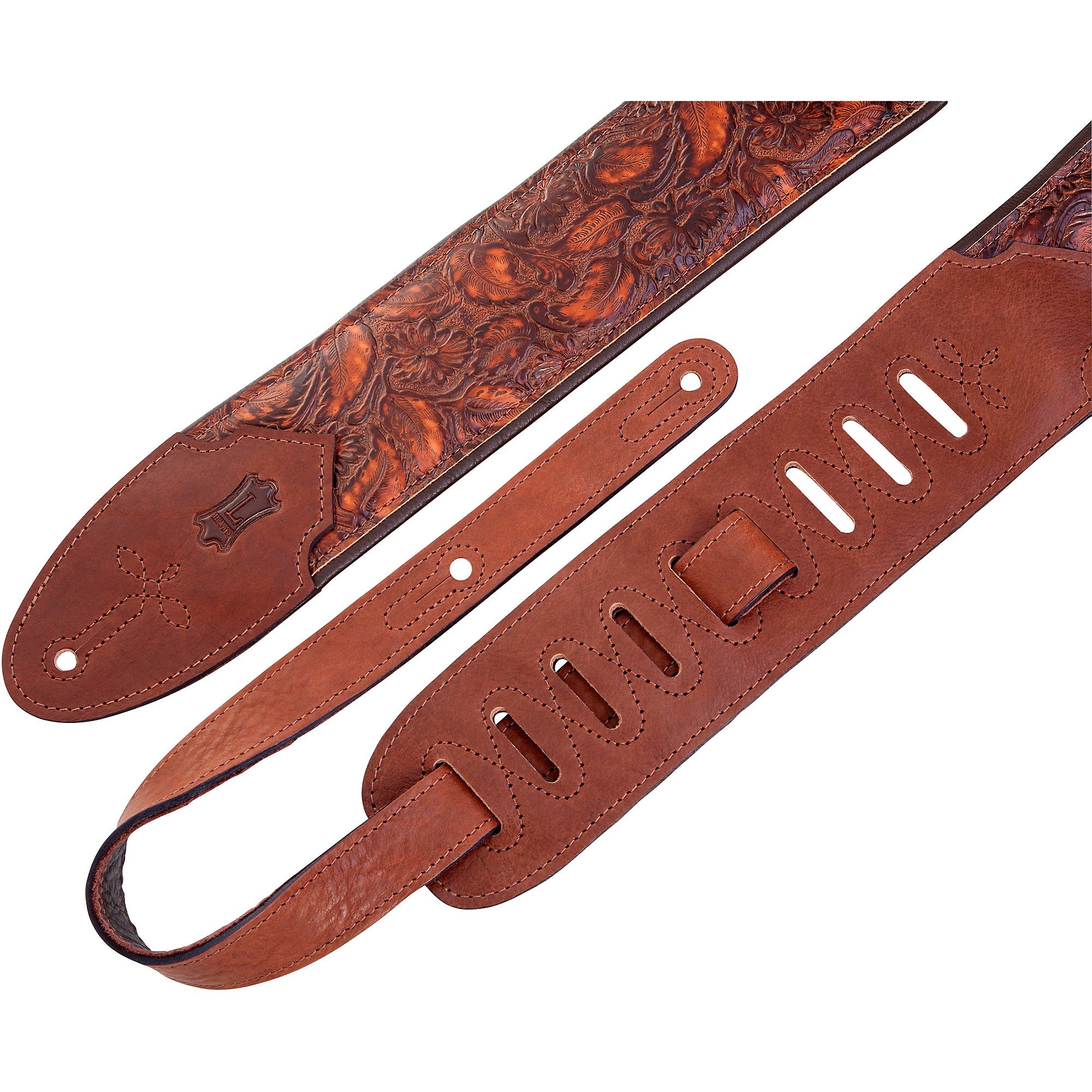 Levy's M4WP-006 3-inch Embossed Leather Guitar Strap