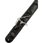 Kyser Leather Guitar Strap With Capo-Keeper Black 2 in.
