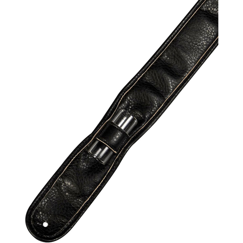 Kyser Leather Guitar Strap With Capo-Keeper Black 2 in.