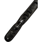 Kyser Leather Guitar Strap With Capo-Keeper Black 2 in.