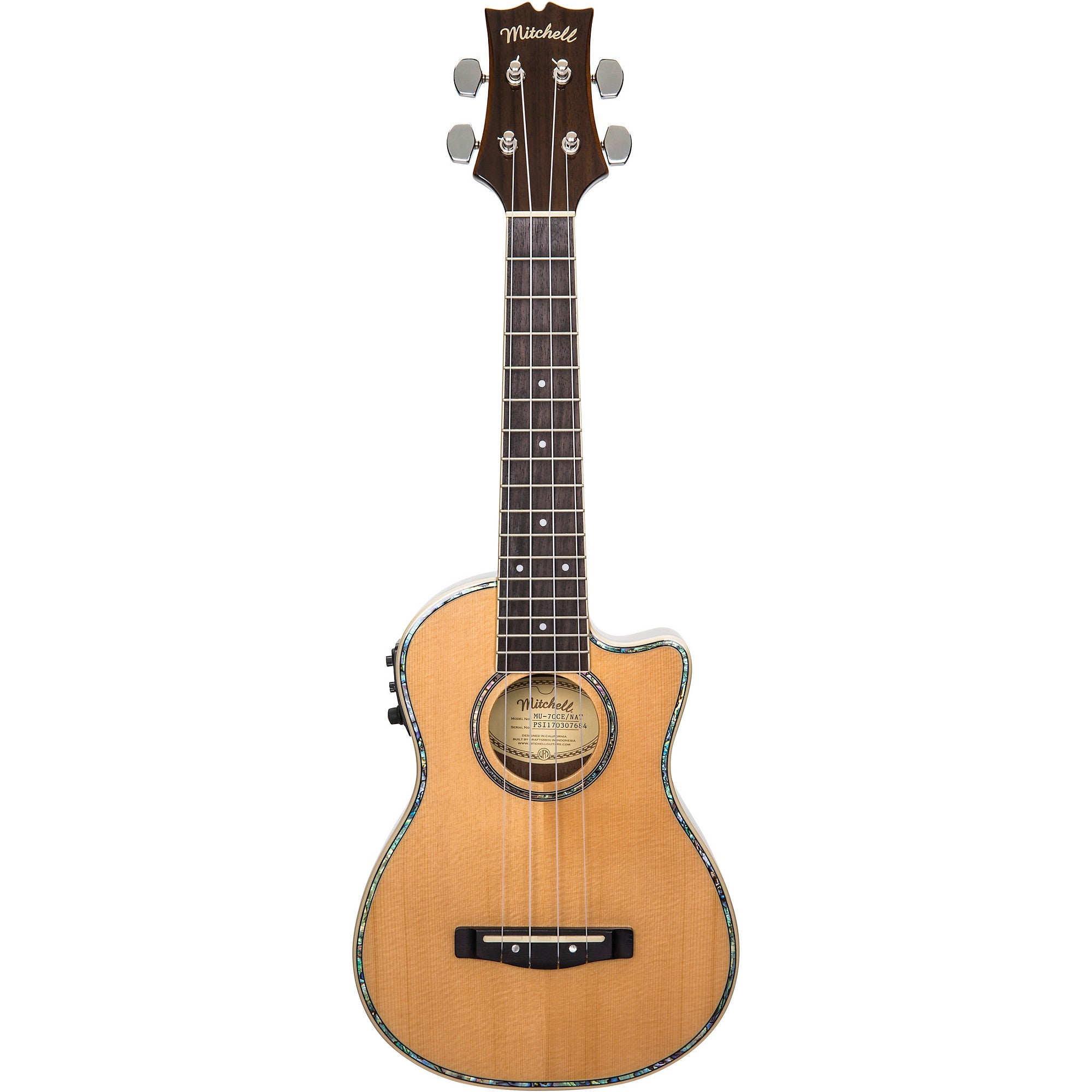 Mitchell MU70CE Cutaway Acoustic-Electric Concert Ukulele Natural